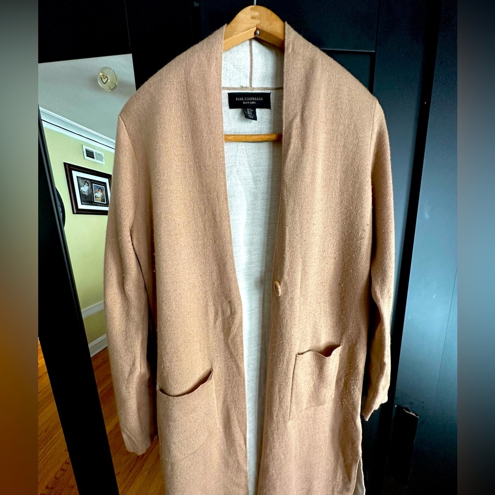Paul Costelloe Black label Long Merino wool blend cardigan